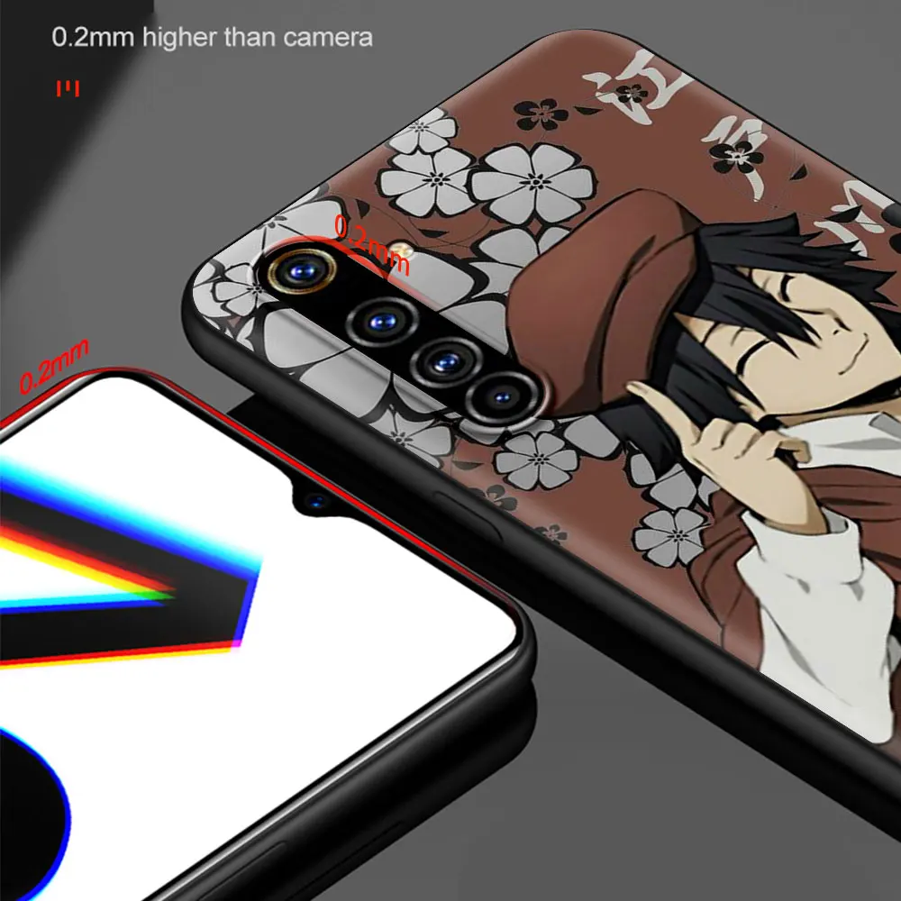 anime bungou stray dogs dazai osamu shockproof case for realme c3 8 pro bag fundas soft black cover for realme 6 7 pro c21 shell free global shipping