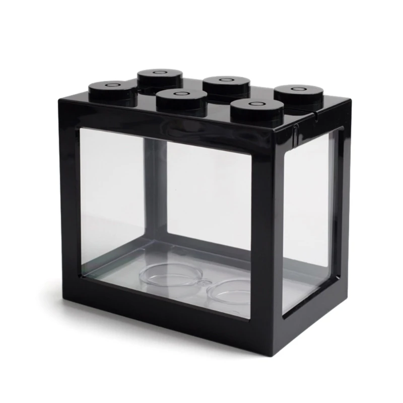 Betta Fish Tank Plastic Bowls Mini Aquarium Transparent Keeper Feeding Box for Turtle Pet Starter Kit | Дом и сад