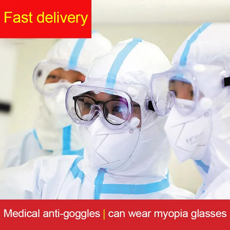 

Medical Goggles Eye Protection Goggles Full-sealed Anti-chemical Splash-proof Dust-proof Anti-fog Anti-UV Work Can Wear Glasses