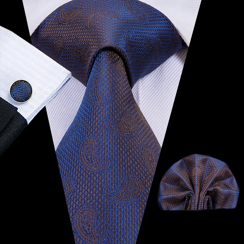 Hi-Tie, роскошные шелковые фиолетовые галстуки с цветочным узором пейсли для мужчин, набор галстуков и носовых платков, модные дизайнерские деловые свадебные мужские галстуки - Цвет: SN-3048