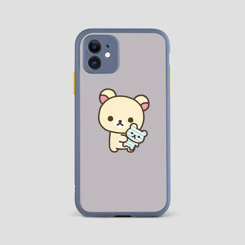 Симпатичный чехол rilakkuma для телефона iPhone X XR XS 7 8 Plus 11 12 pro MAX прозрачный матовый