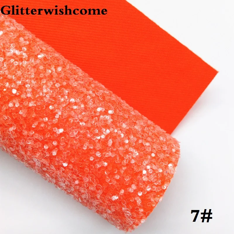 Glitterwishcome 21X29 см A4 Размер синтетическая кожа, Fluo толстый блеск кожа ткань винил для бантов, GM046A - Цвет: 7