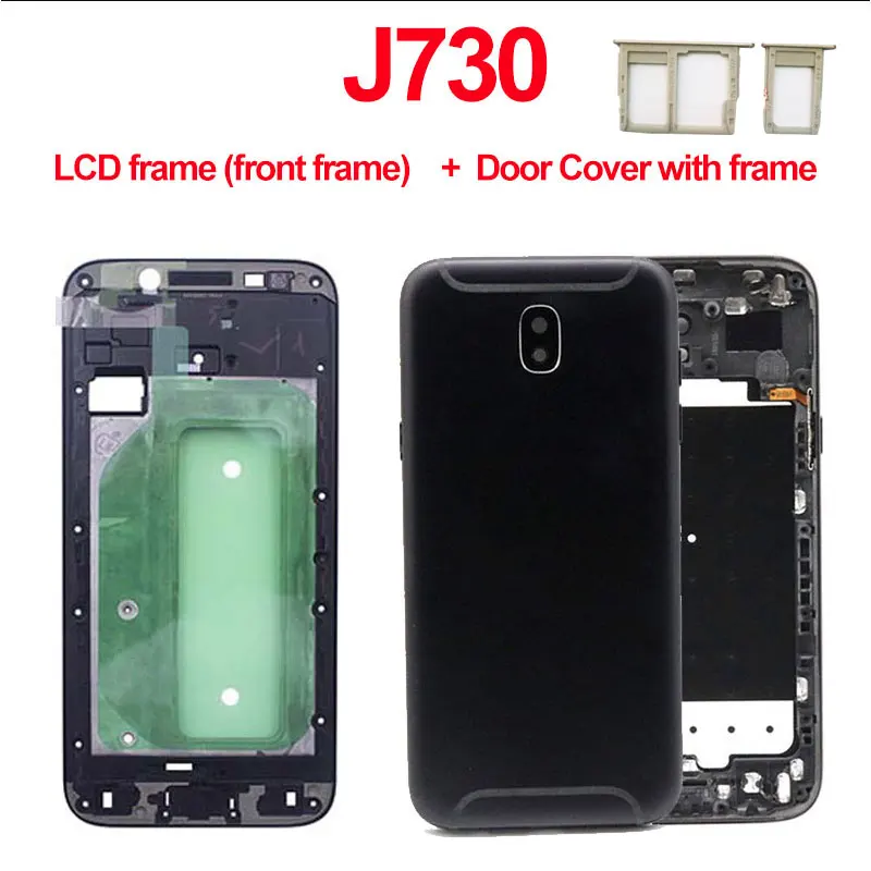 Для Samsung J7 J5 2017 J730 J530 J730F J530F передняя рамка Корпус задняя панель Батарея стекло