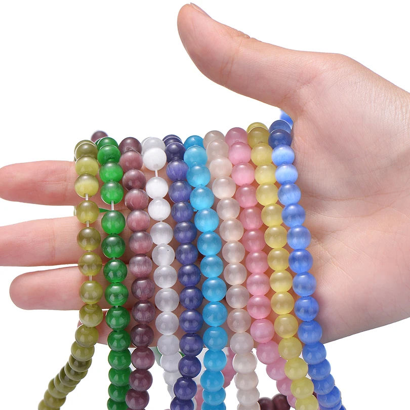 Neovivi круглые бусины из натурального камня кошачий глаз для изготовления