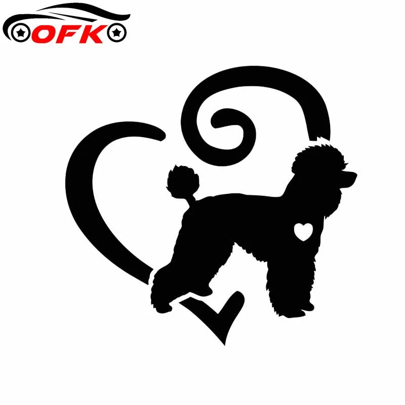 

Creativity Poodle Interesting Animal Pet Love Heart Vinyl Fashion Car Sticker Black/Silver