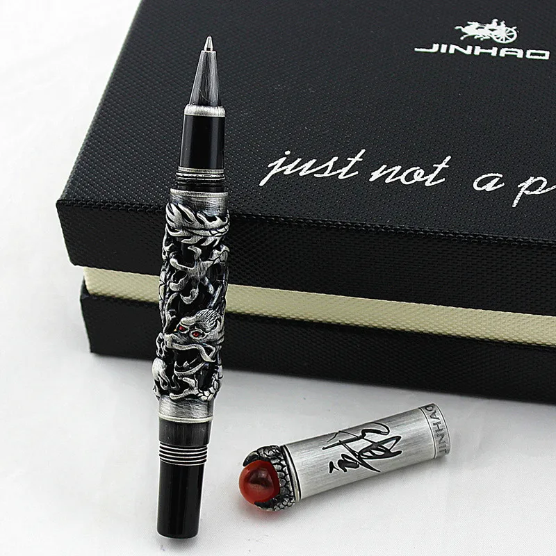 Новая Винтажная Шариковая ручка Jinhao Dragon King уникальное металлическое рельефное