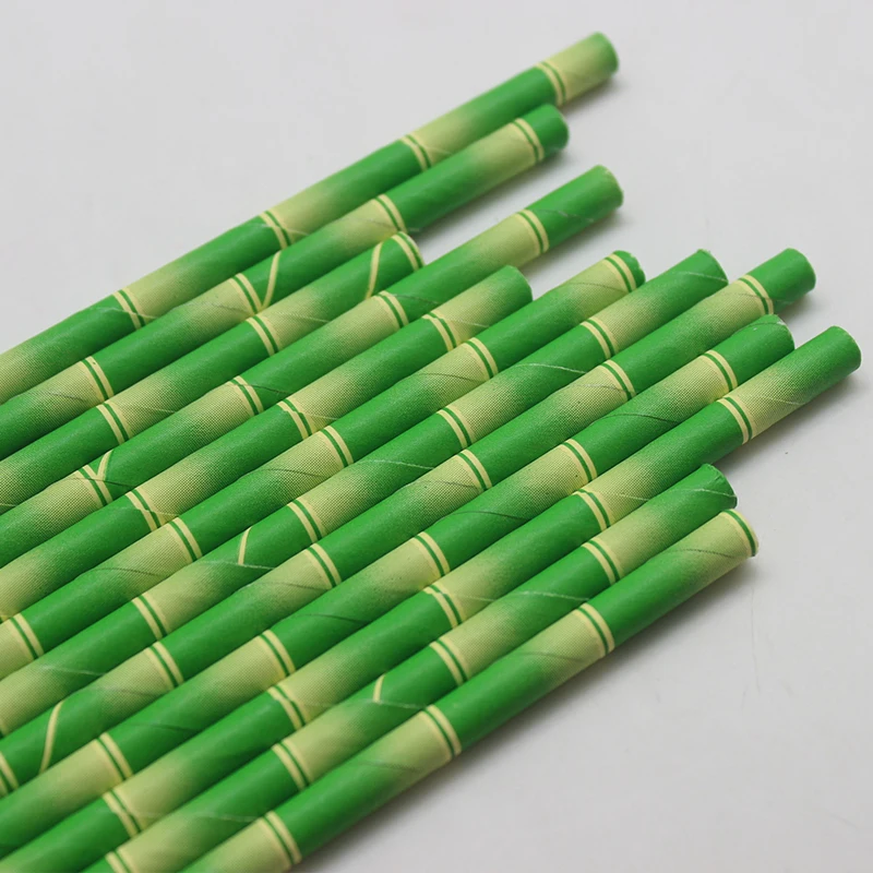 Экологически чистые Зеленые Бамбуковые стеклянные соломинки 25 шт. детское