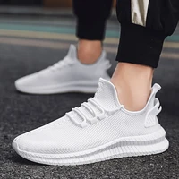 2021 summer plus size sports mens shoes breathable fly woven casual fashion mesh low top increase small white shoes