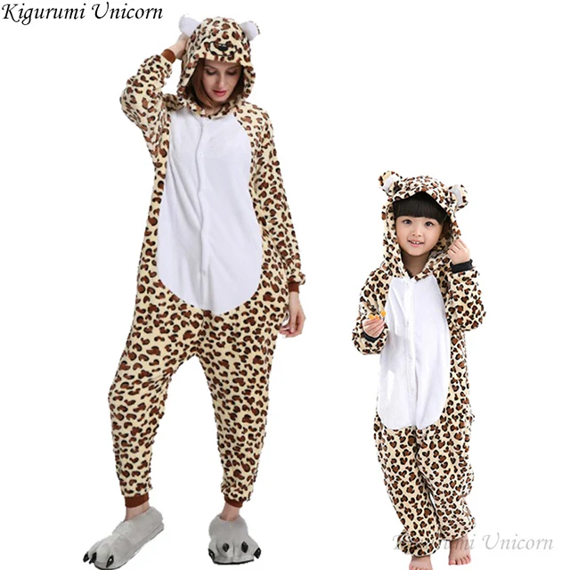 leo bear Женские пижамы кигуруми с единорогом для взрослых и детей; зимняя Пижама с животными; комбинезон; женская пижама для косплея; домашняя одежда - Цвет: leo bear