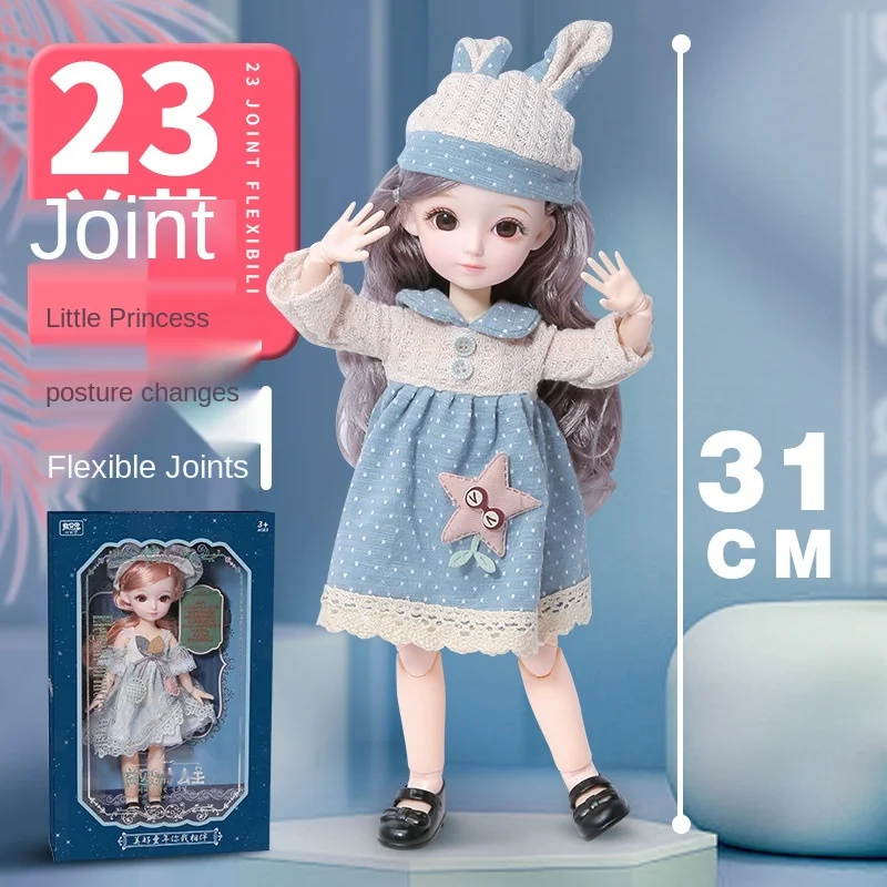 

Princess Bebe Reborn BJD Doll 31cm 1/6 Movable 23 Jointed Figure Well Packaged Baby Girl Gift Toys