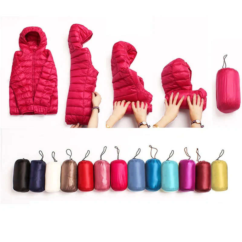 Women New Thin Down Jacket White Duck Down Ultralight Jackets 2021 Autumn And Winter Female Warm Coats Portable Outwear
