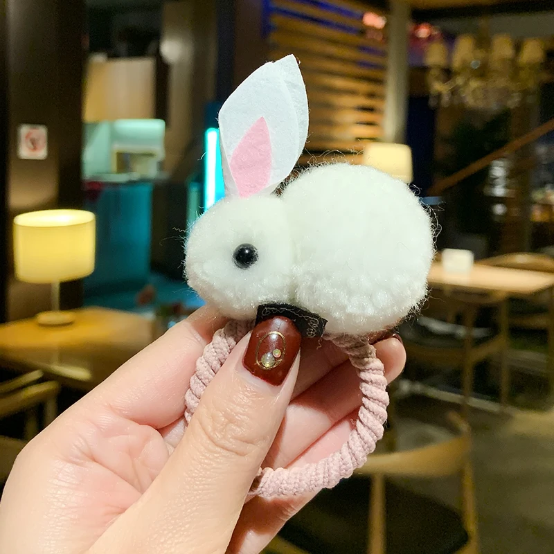 

Fashion cute ball bunny hair tie female hair rope Korean elastic rubber band ponytail bunny hairpin children's hair accessories