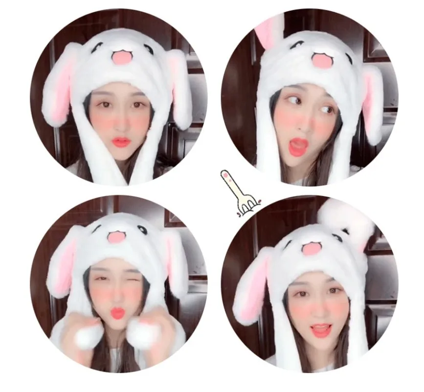 Светодиодный головной убор с заячьими ушками милая Кепка для взрослых и детей