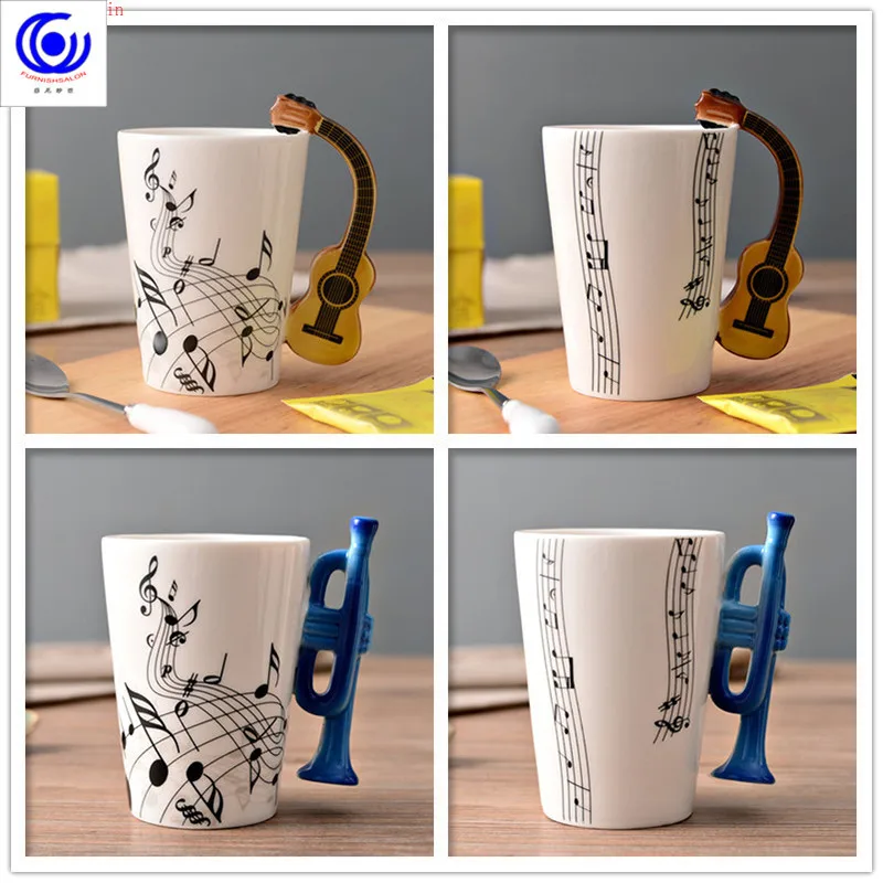 Керамическая чашка для музыкальной гитары кружка молока сока лимона кофе чая