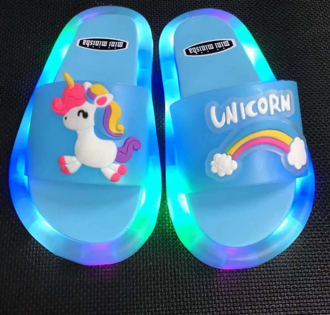 Girl  Boy Slippers Children LED  Kids Slippers Baby Bathroom Sandals  Kids Shoes for Girl  Boys Light Up Shoes  Toddler