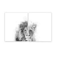 animal canvas print black and white abstract watercolor lion poster wall art picture living room decoration vintage room decor