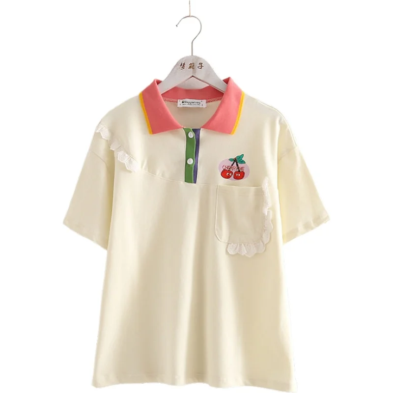 Футболка женская с отложным воротником Литературная рубашка короткими рукавами