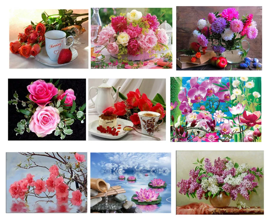 5D алмазная живопись сделай сам роза чайная чашка Бабочка цветок в воде лотоса