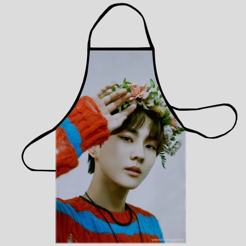 

Фартук ENHYPEN JUNGWON из ткани Оксфорд для мужчин и женщин, мужские Нагрудники, домашние фартуки для готовки, выпечки, уборки, кухонные принадлежн...