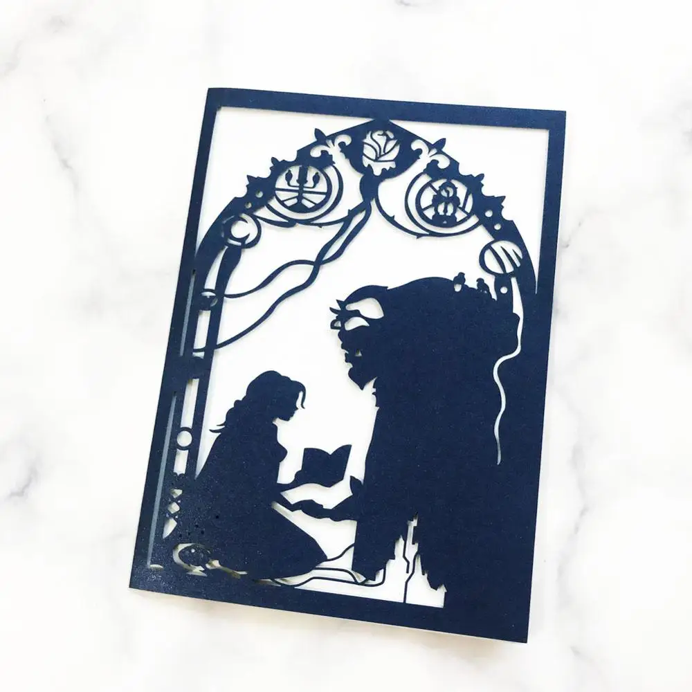 25 шт./лот милая розовая Свадебная пригласительная открытка с принцом и