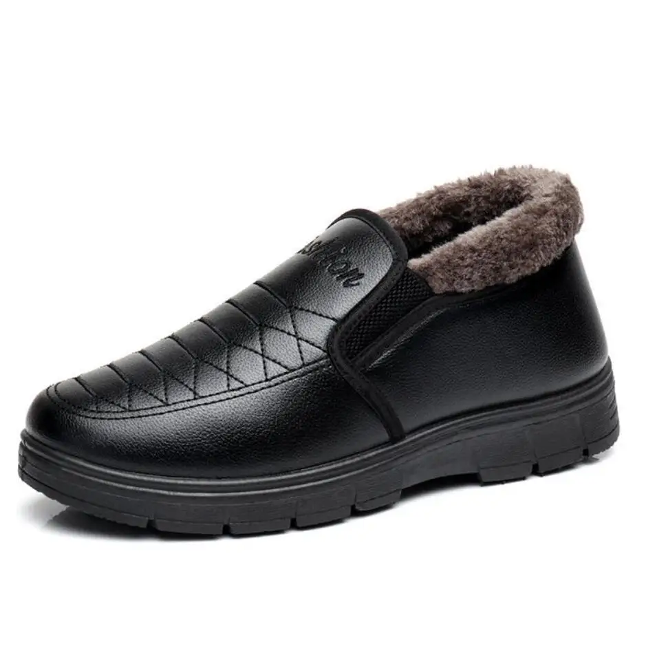 Теплые зимние ботинки мужские плюшевые резиновые Дизайнерские ботильоны для