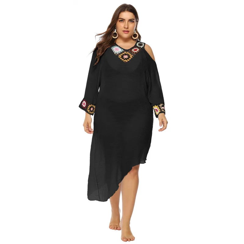 Накидка на купальник Пляжное платье накидка для женщин большого размера Женская