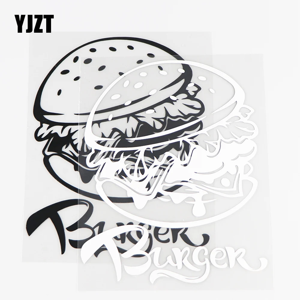 

YJZT 11.7×14.7CM Exquisite Car Stickers Funny Burger Vinyl Decal Car Window Art Decor Black / Silver 10A-0778