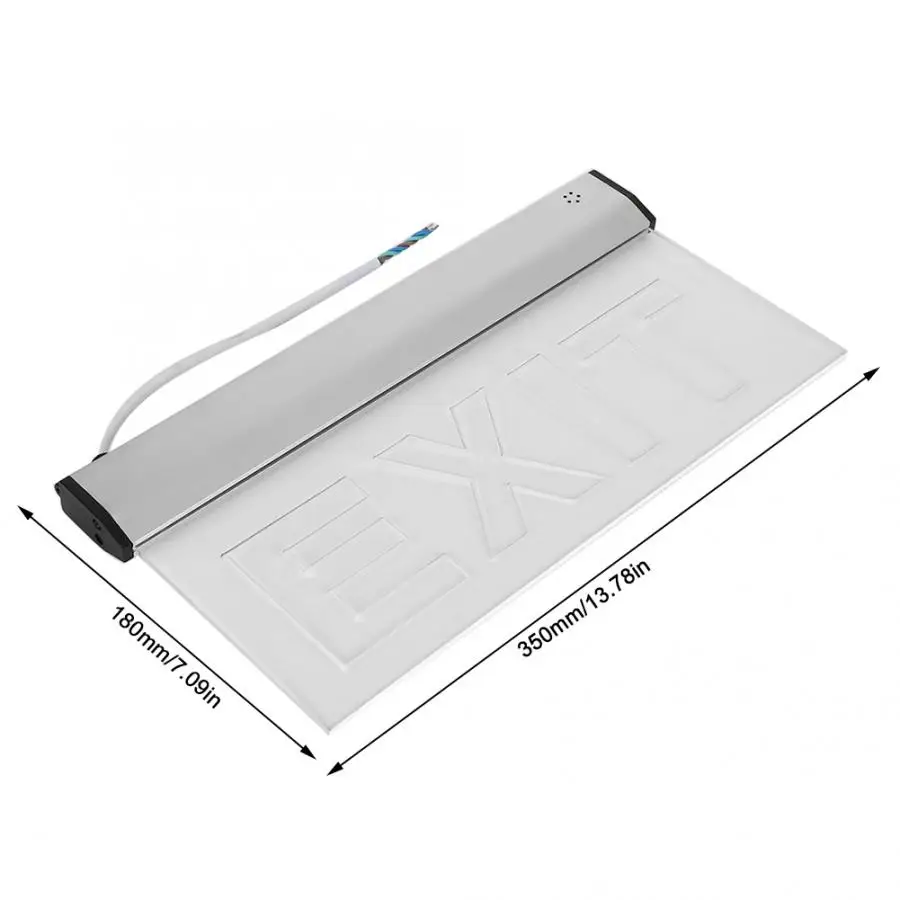 Выход аварийный знак AC220V 3 Вт LED PMMA 350x18 0 мм/13.78x7.09in выход Индикатор безопасности