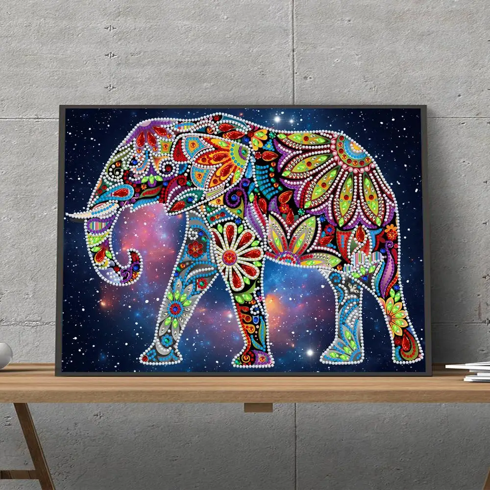 New DIY Luminous Mosaic Kit Elephant Rhinestone Diamond Painting Diamond Embroidery Picture Of Rhinestone Cross Stitch Set images - 6