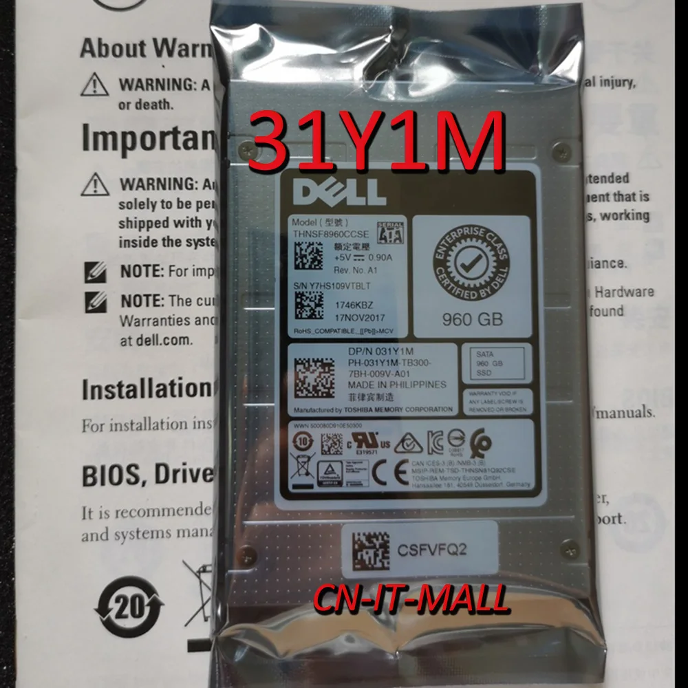 

2.5 031Y1M 31Y1M THNSF8960CCSE SATA 960GB Read Intensive Server SSD HDD