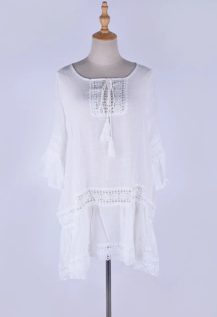 

2021 Swimwear Women Sexy Polyester Swimsuit Cover-ups Plus Size Beach Wear with Lace Dress for Women Summer Swimsuit Cover