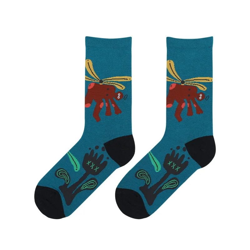 

Cute Socks Women Stockings Are Not Wild Cartoon Korean Pure Cotton Women's Tube Socks Ins Cute Japanese Symmetry Color Pop Sock