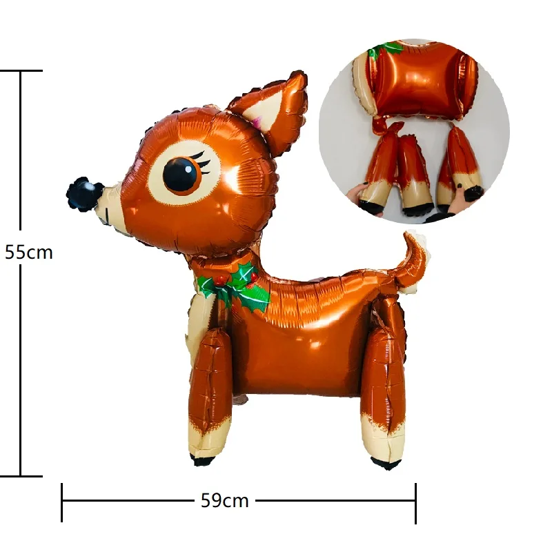 55x59cm Elf Moose Deer Animal Foil Helium Balloon Merry Christmas New Year Xmas Decorations Birthday party decorations kids - Цвет: 55x59cm