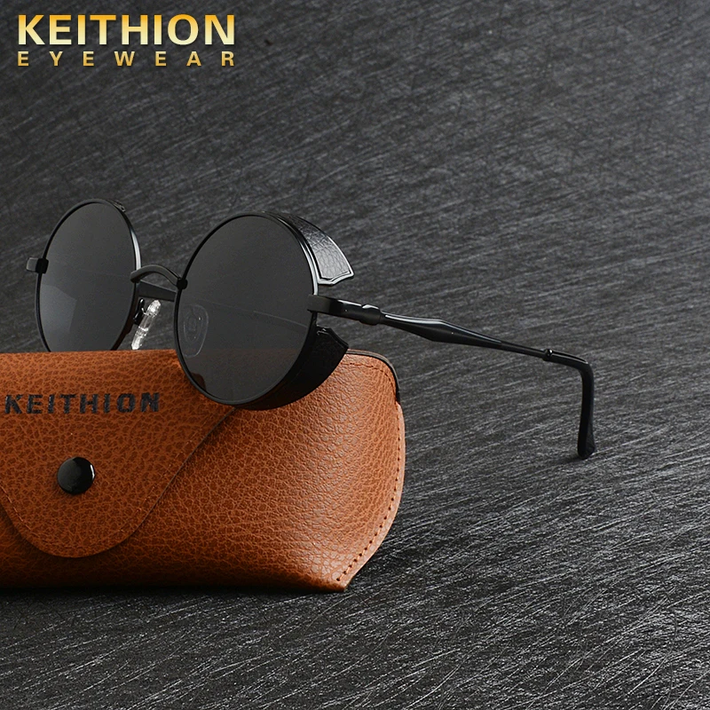 KEITHION круглые металлические поляризационные солнцезащитные очки Готический