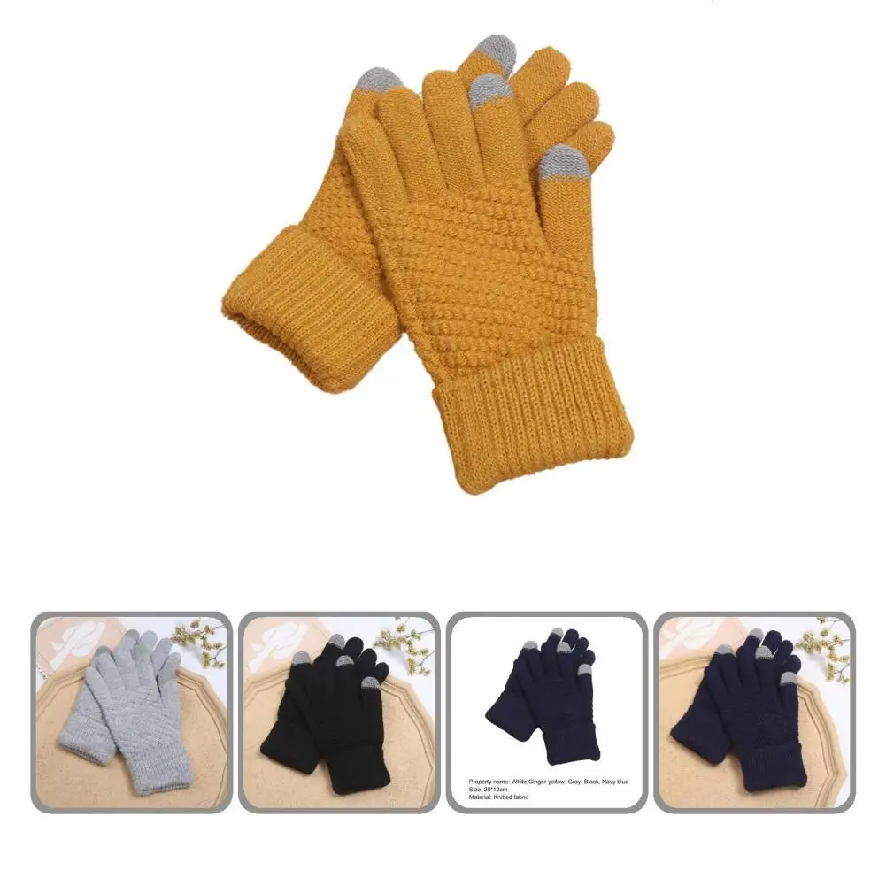 

1 Pair Great Touch-screen Friendly Winter Gloves Warm Keeping Comfortable to Wear Winter Warm Knitted Unisex Gloves