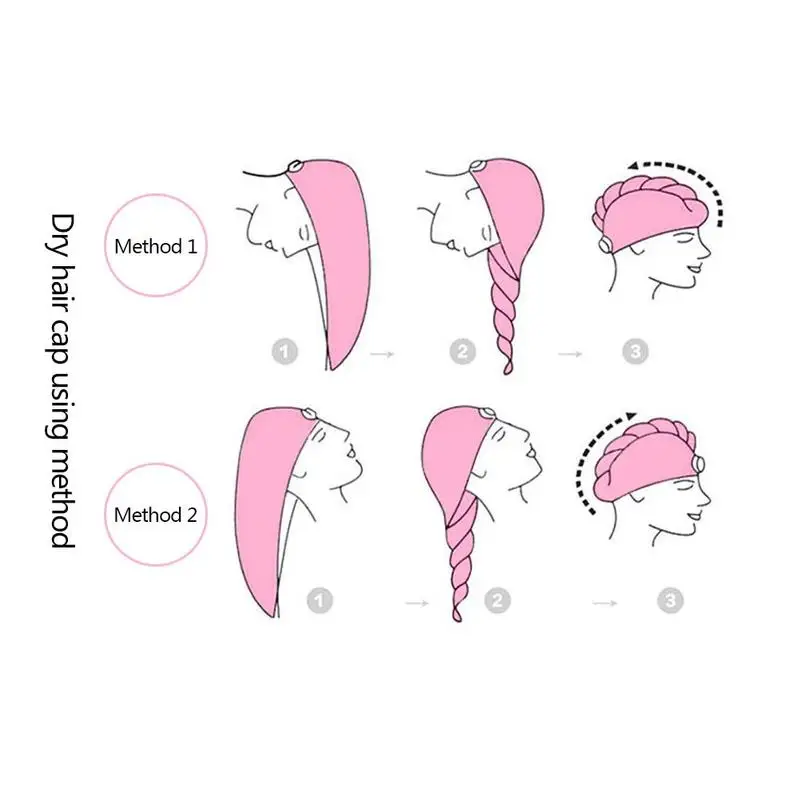 1pc Microfiber Dry Hair Cap 25x65cm Button Fastening Coral Fleece Thicken Shower Travel Bathing Makeup Supplie Wholesale | Дом и сад