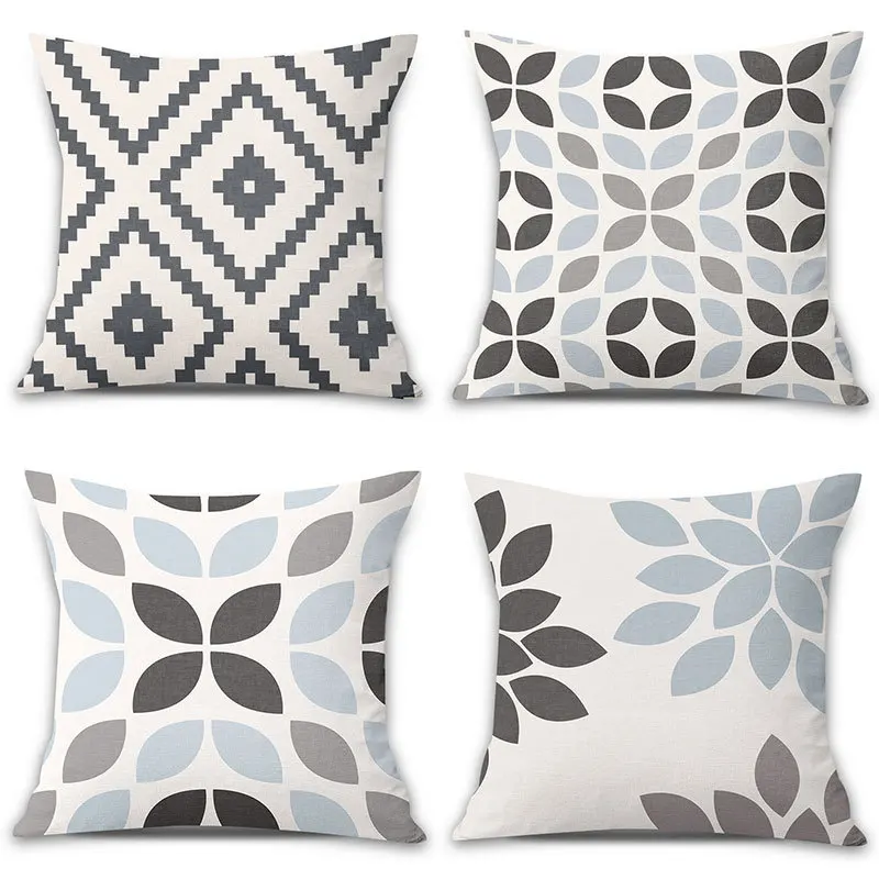 

Simple Waterproof Pillowcase Geometric Printed Cushion Cover Home Oil Proof Linen Pillow Cover Sofa Sofa Cushion Case