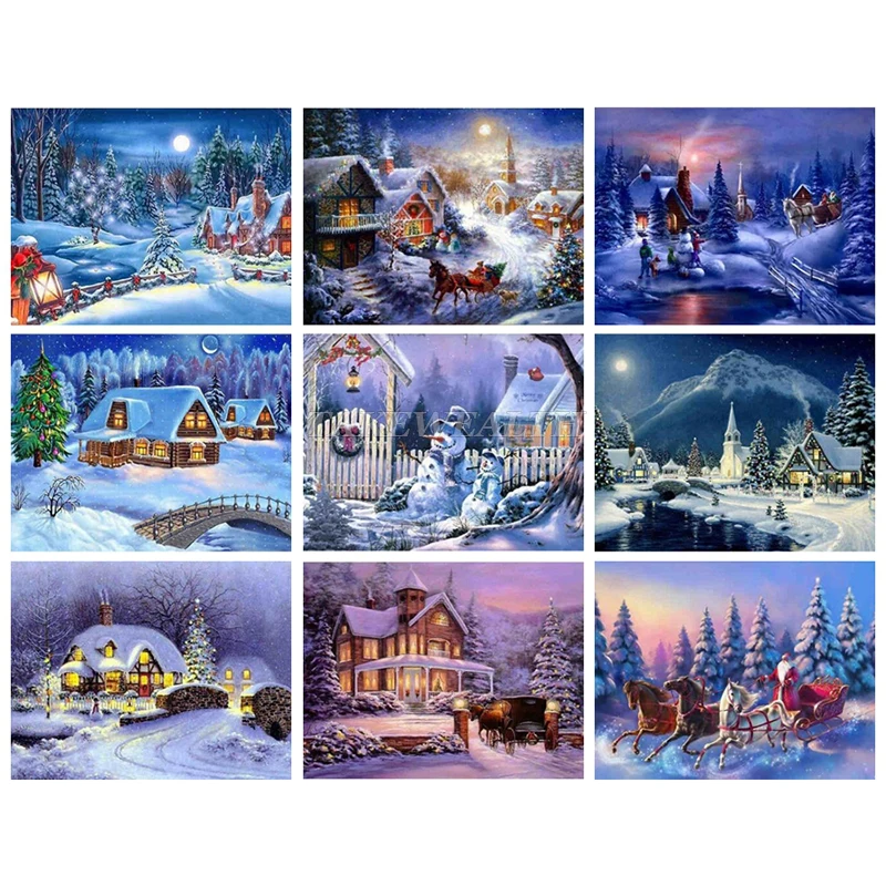 5D DIY всенаправленная алмазная живопись зимняя Снежинка Алмазная вышивка Мозаика