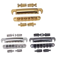 guitar bridge locking roller tune o matic tom bridge and tailpiece chrome set for lp electric guitar replacement accessory