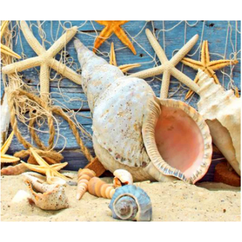 

5D DIY Diamond Painting Square/Round Diamond Landscape Painting Big Conch Beauty Picture Cross Stitch Decorative Art Gift TX945