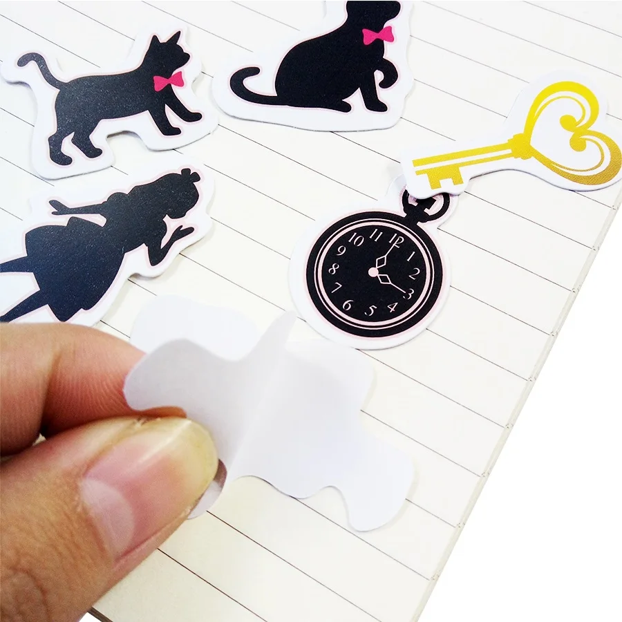 1 упак./лот черная кошка мини-бумажная наклейка украшение сделай сам для покера