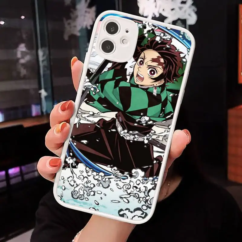 

Cute Japan Demon Slayer Phone Case matte transparent For iphone 7 8 11 12 plus mini x xs xr pro max cover