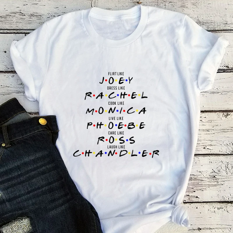 

Cute Friends Member Name Funny Shirt Eat Cook Live Care Laugh Like T Shirts Men 90s Tv Show Humor Tees Womens Clothing XL