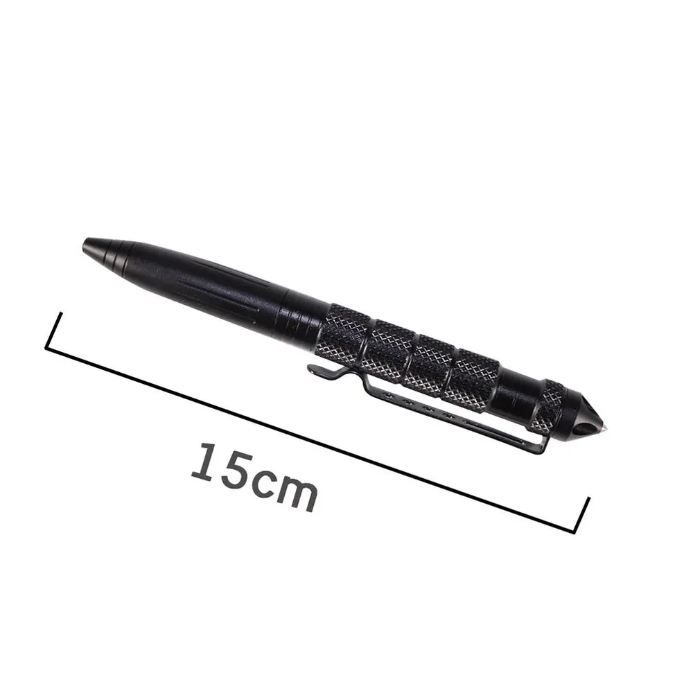 

2Pcs Tungsten Steel Self-Defence Pen Multifunctional Broken Window Cone 2 In 1 Suvival Pen Black