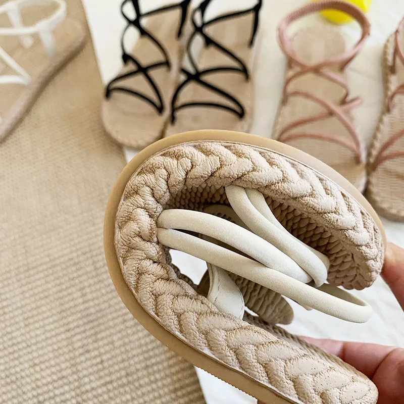 Сандалии GRITION женские с перекрестной шнуровкой повседневные босоножки на