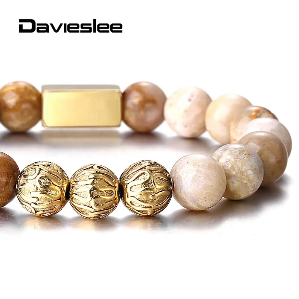 Бусина из натурального камня 10 мм растягивающаяся для мужчин и женщин тигровый