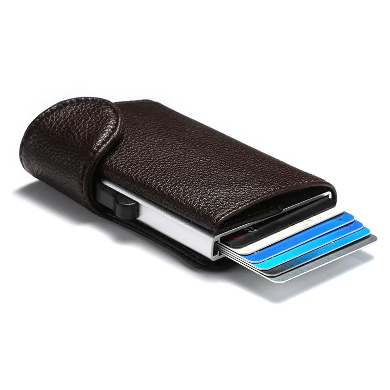 ZOVYVOL Rfid умный мужской карт-Холдер, кошелек, сумка для денег, Мужской винтажный черный кошелек, маленький волшебный мини тонкий кошелек, тонкий кошелек - Цвет: Coffee BSD03