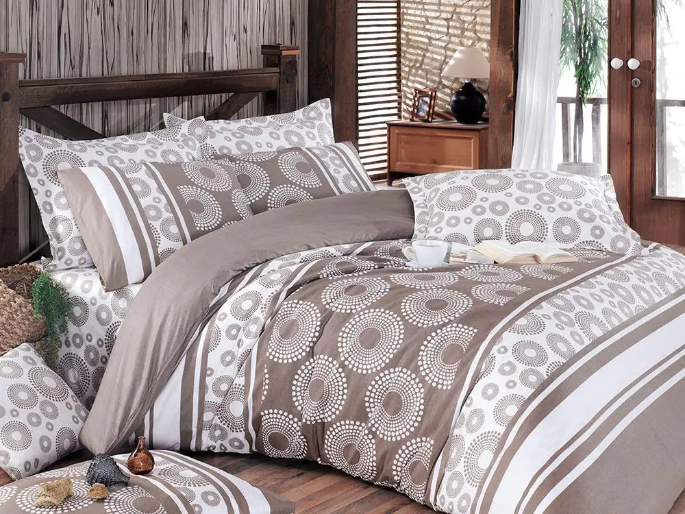 

Sema 100 Cotton Single Duvet cover set Coffee
