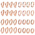 Серьги Yunkingdom с покрытием из розового золота для женщин и девушек, Элегантные украшения в форме сердца, круга, квадрата, модные подарки, 32 вида
