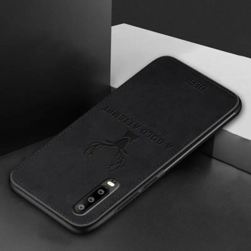 black Для huawei Nova 5t чехол из мягкого ТПУ с оленем, тканевый чехол для huawei Mate30 P20 P30 Y9 Y7 Y6 Y5 P Smart Z, защитный противоударный чехол - Цвет: black